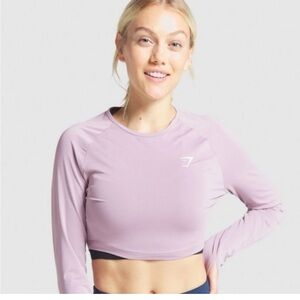 Gymshark Women’s Vital‎ Seamless Long Sleeve Cropped Workout Top Size Medium EUC